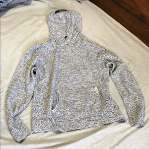 Gap navy blue and white woven hooded sweater
